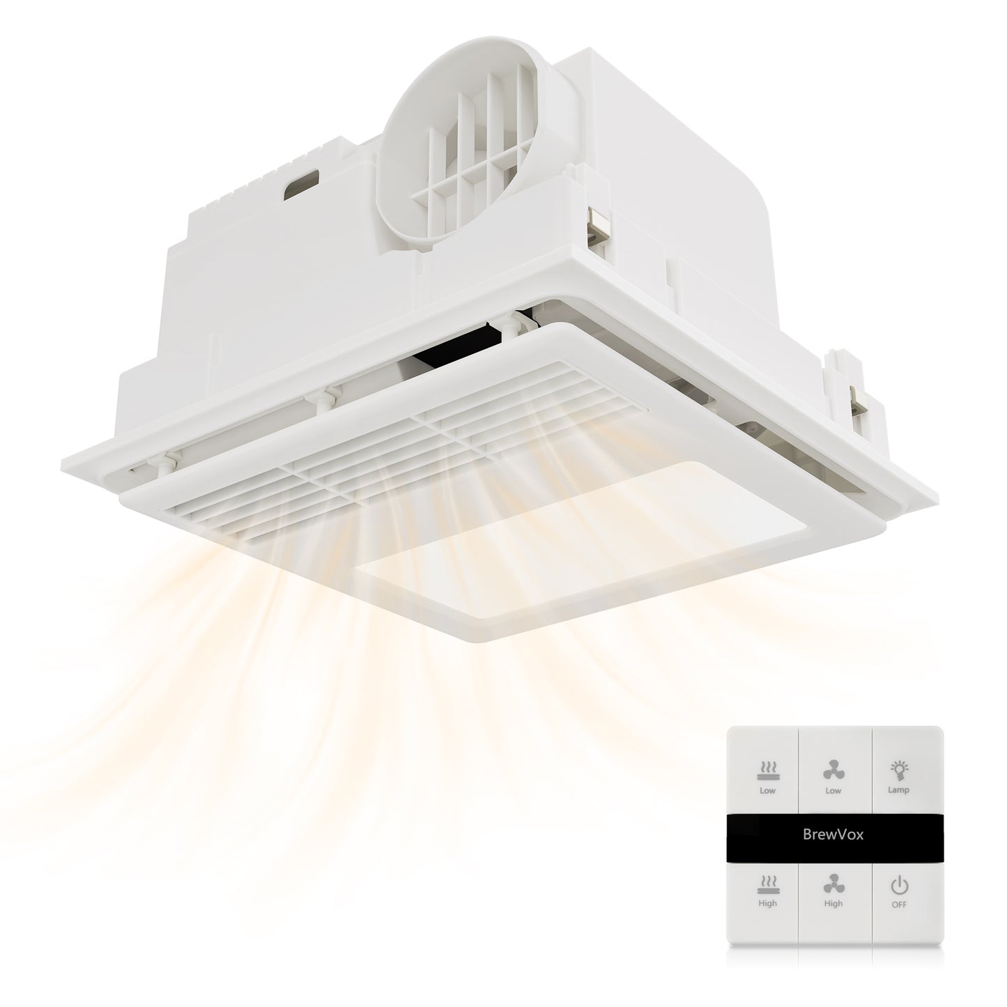 BrewVox Bathroom Exhaust Fan with Heater and Light